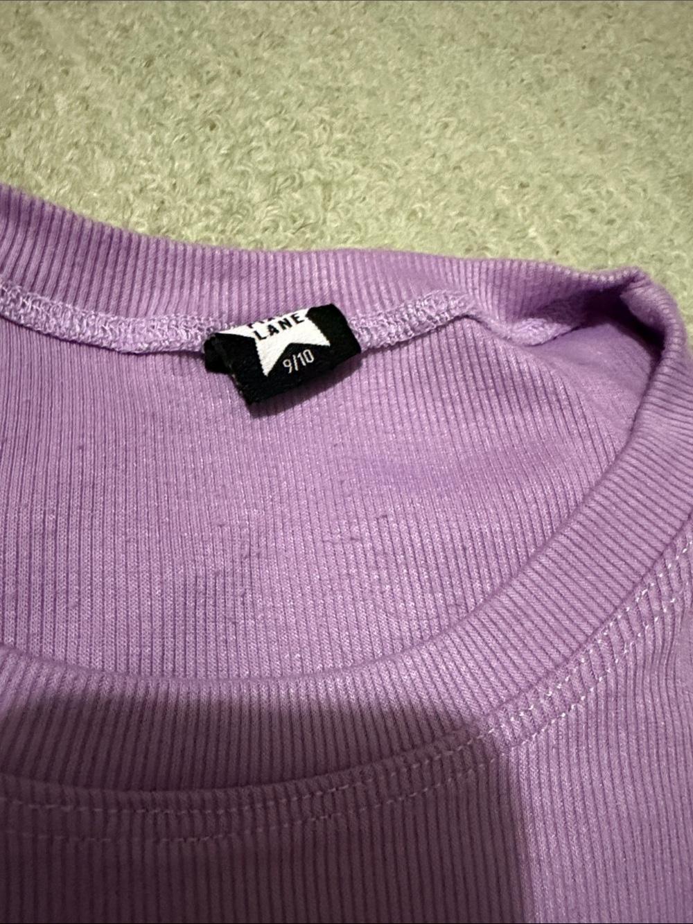 Girls' PixieLane Lavender Ruffle-Sleeve Ribbed Tee - Picture 4 of 4